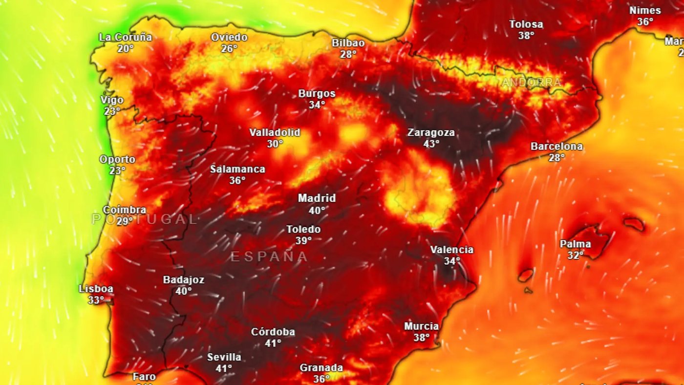 La segunda ola de calor del verano se extiende por casi toda España con temperaturas de hasta 42 grados