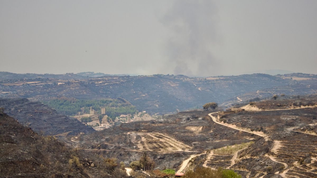 El incendio de las Cinco Villas frena su avance tras una noche favorable y el operativo consolida el perímetro